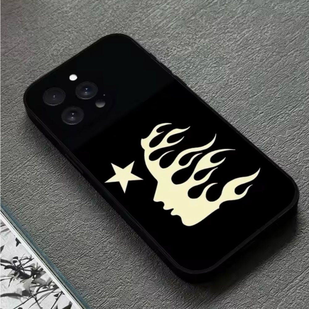 Black hellstar iphone 15 pro max case